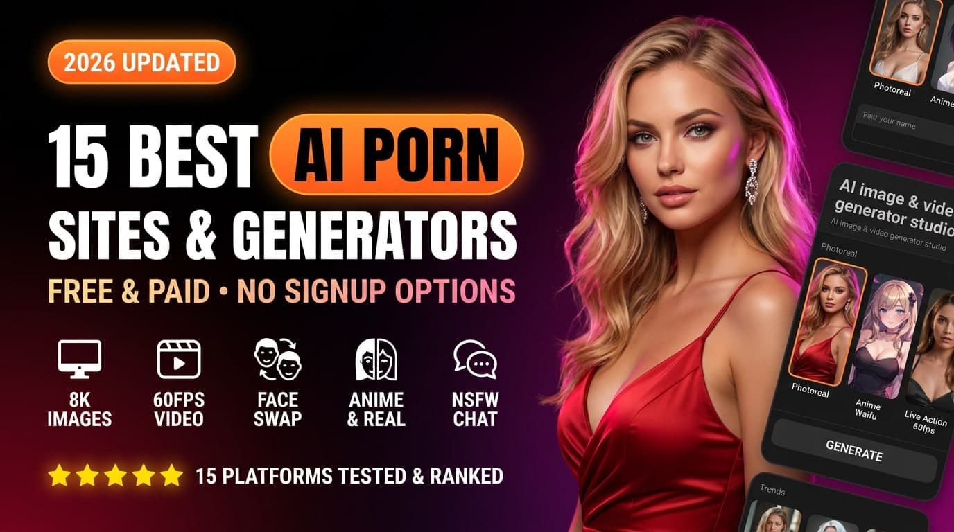 15 Best AI Porn Sites and Generators in 2026: tested and ranked for 8K images, 60fps video, face swap, and no-signup options