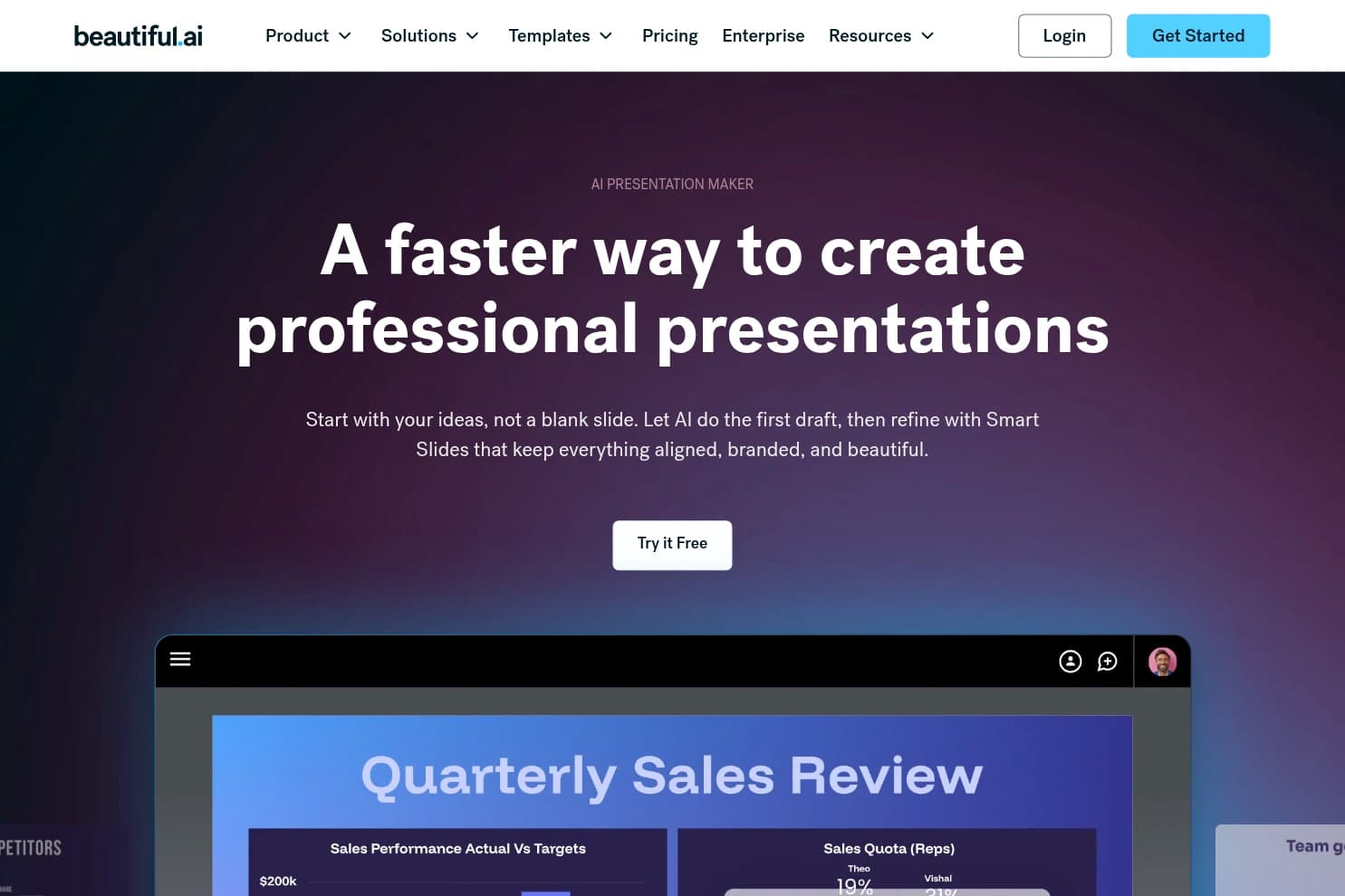Beautiful.ai — Smart Slides AI presentation maker for on-brand decks