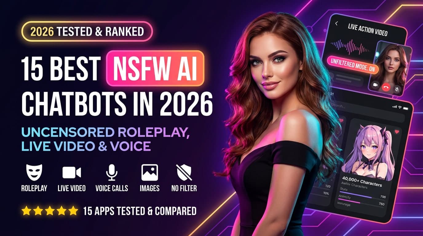 15 Best NSFW AI Chatbots in 2026: tested and ranked for uncensored roleplay, live video, voice calls, and images