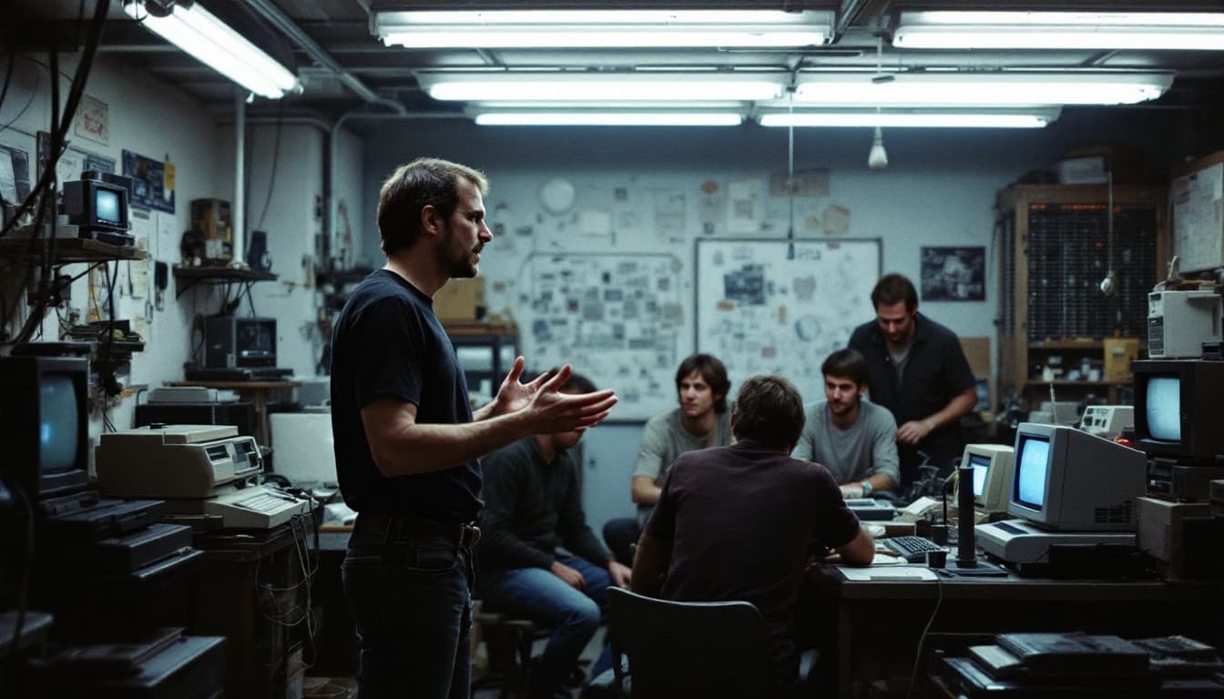 Steve Jobs in garage
