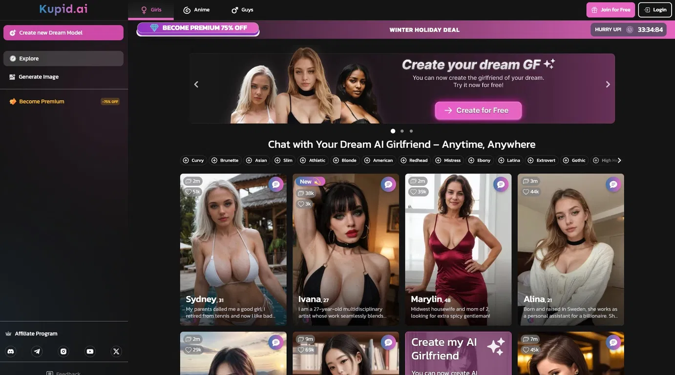 Kupid AI - Create your dream AI girlfriend with advanced customization