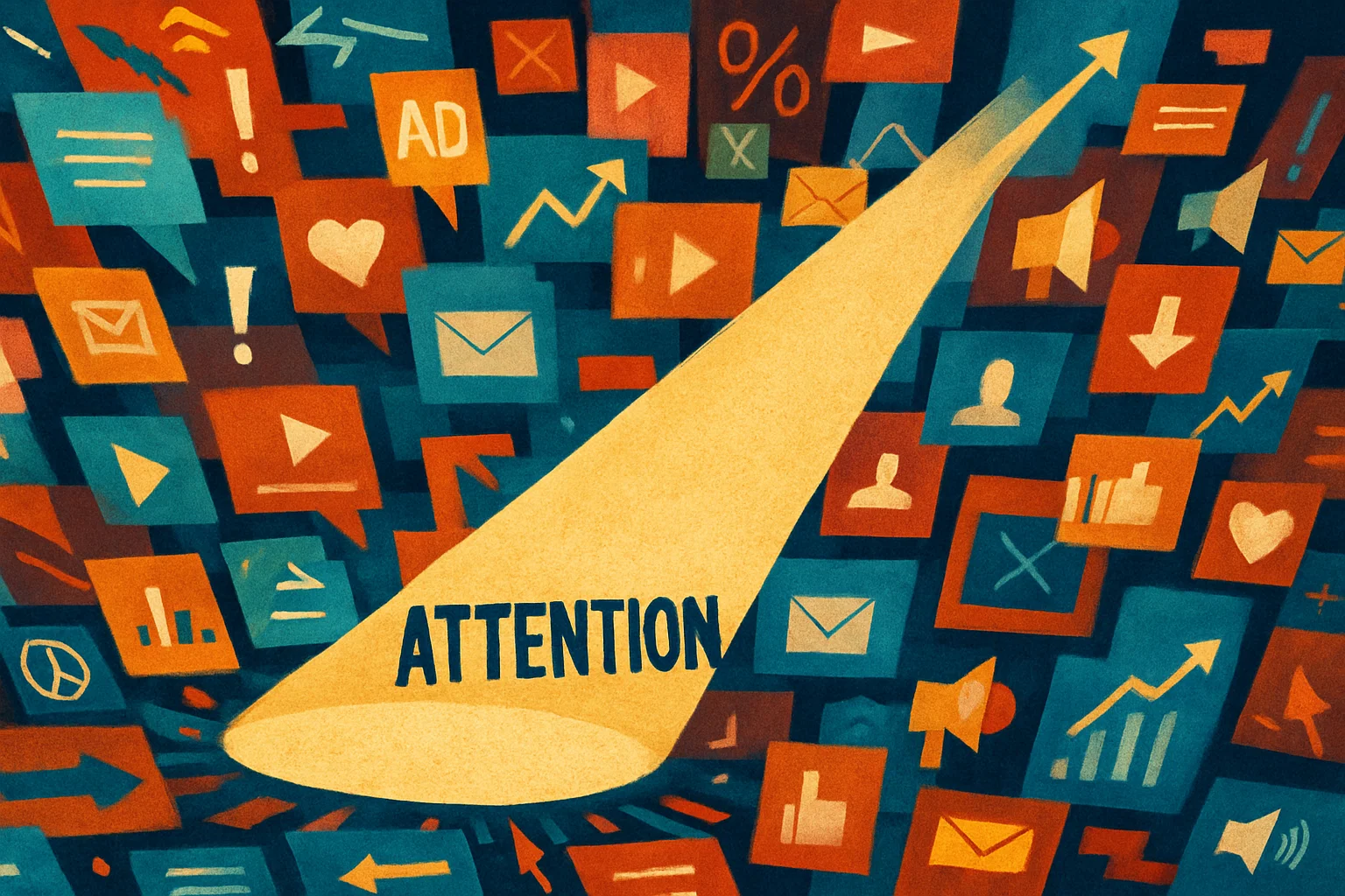 Explosion graphic symbolizing rapid growth, with interconnected marketing channels around it, representing the Blitz Marketing strategy.