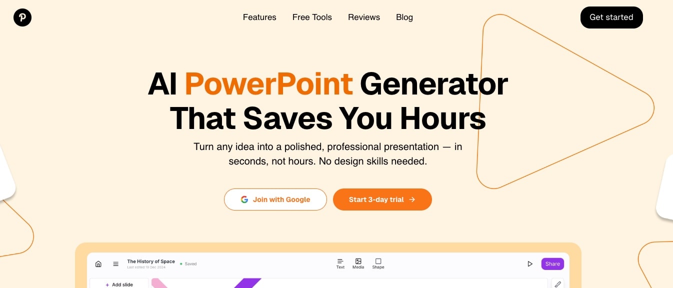 Test variant with Google Sign-In CTA in hero