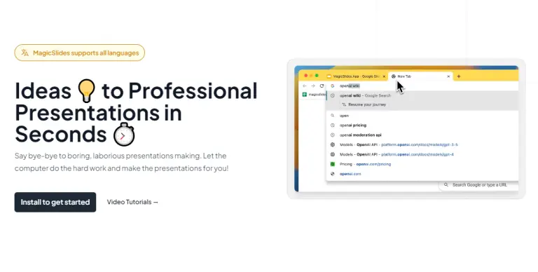 MagicSlides - AI Google Slides presentation maker for students and teachers