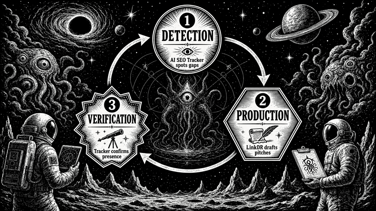 The three-step closed loop diagram of detection, production, and verification working in tandem