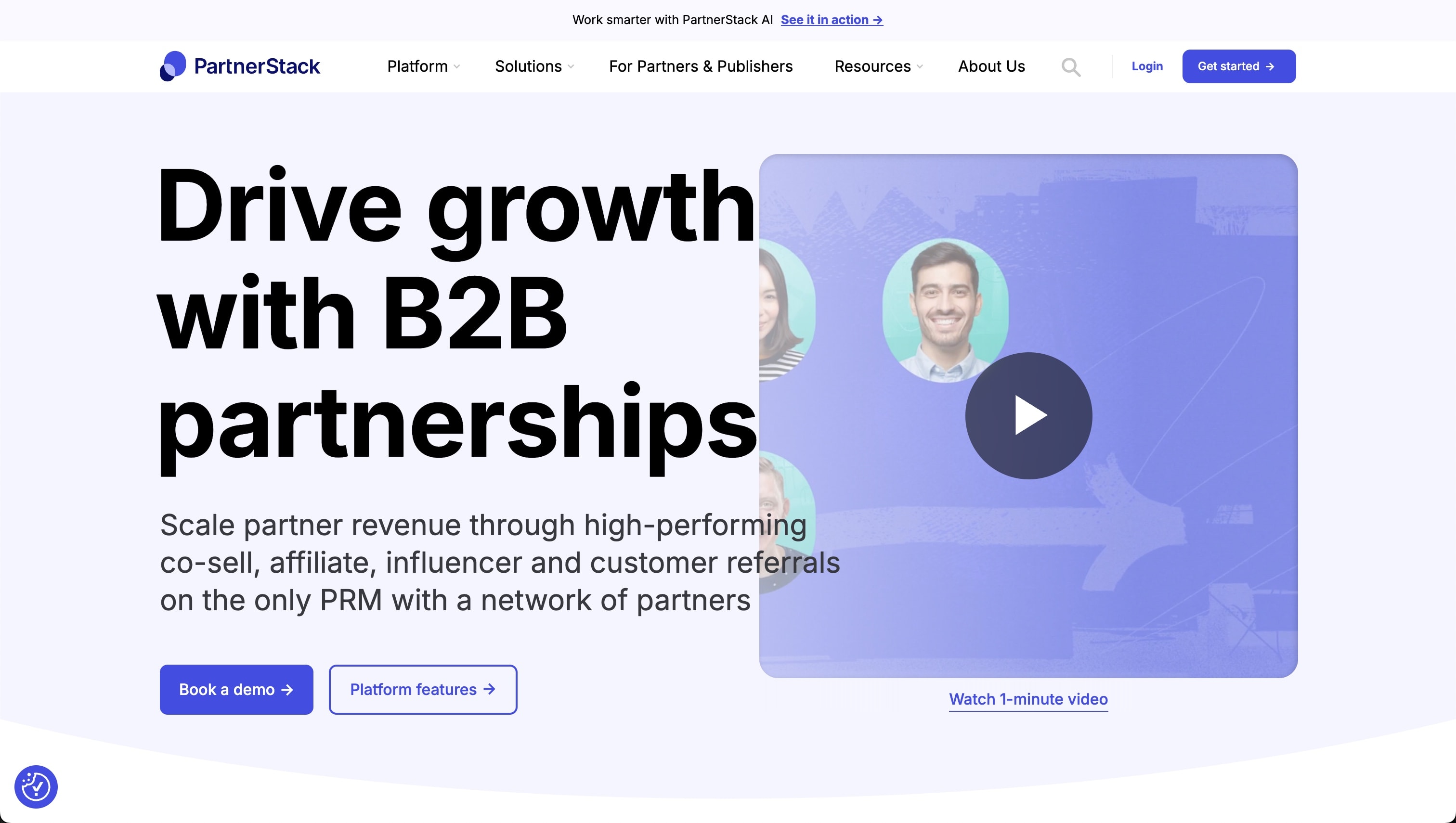 PartnerStack dashboard showing partner management and marketplace
