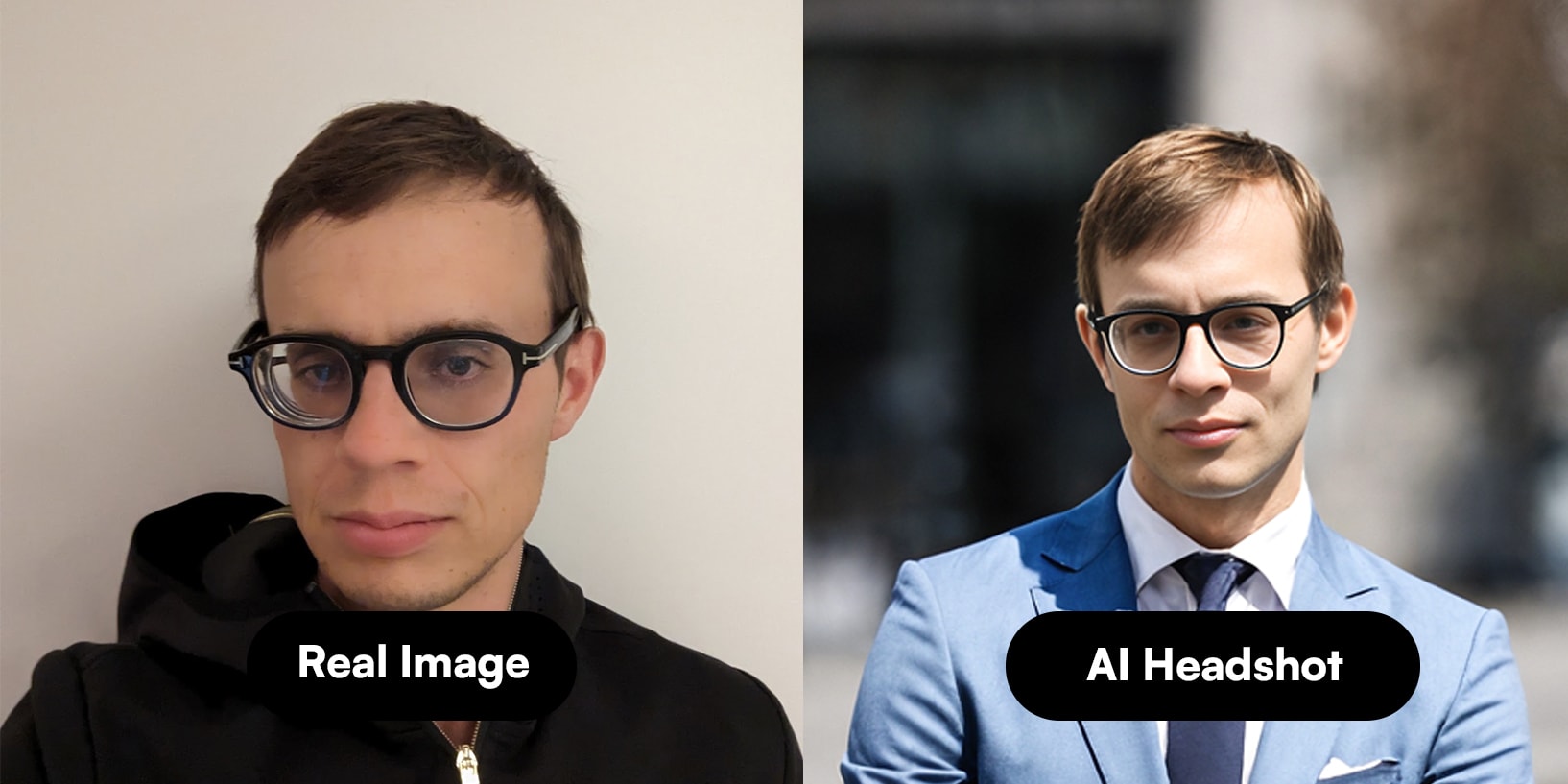 Real vs AI Headshot Example