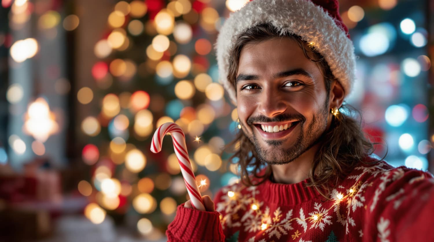 AI Christmas selfie with magic theme AI Christmas selfie with magic theme