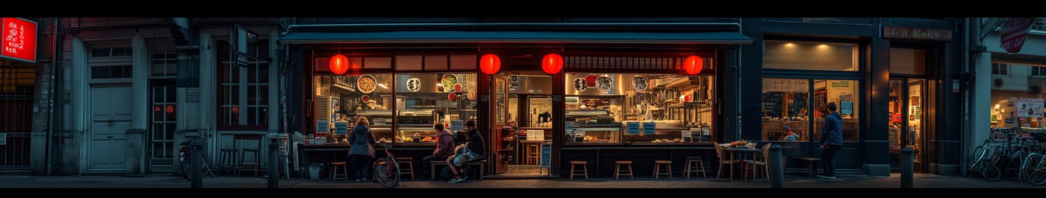 The ramen shop is always busy The ramen shop is always busy