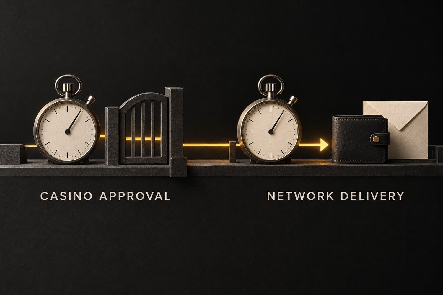 Casino approval and network delivery are separate stages of the payout Casino approval and network delivery are separate stages of the payout