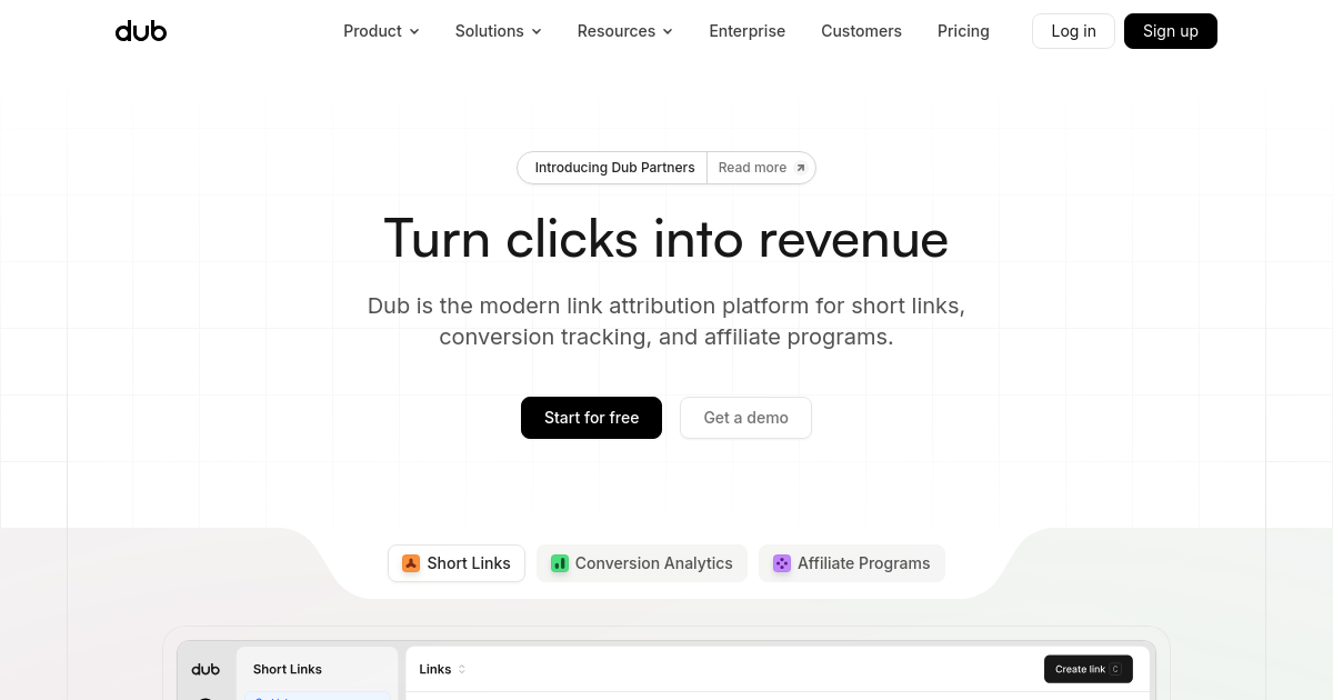 Screenshot of dub.co