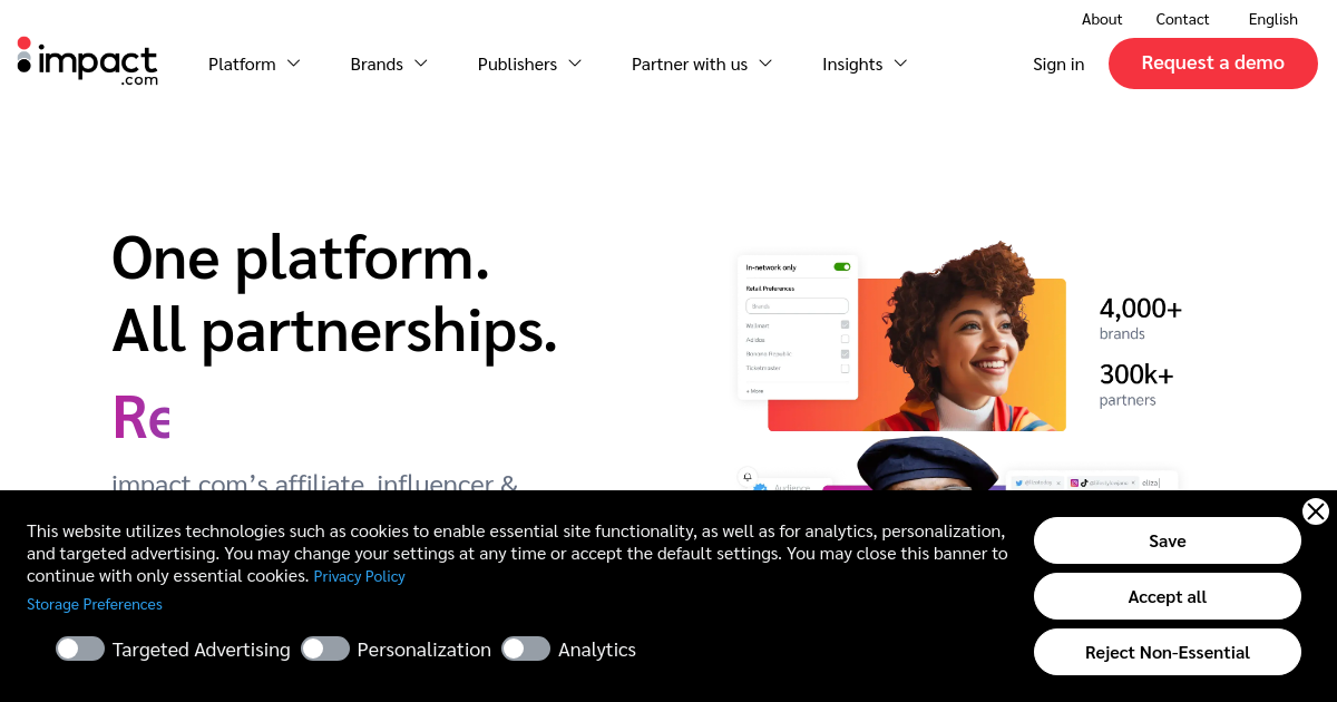 Screenshot of impact.com