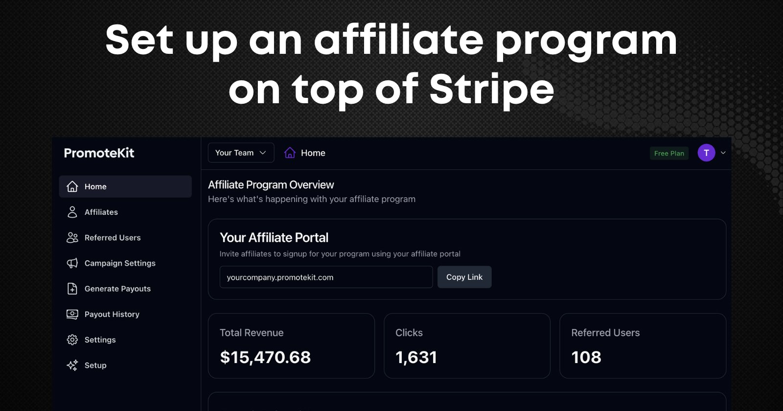 PromoteKit - Best Affiliate Software for Stripe