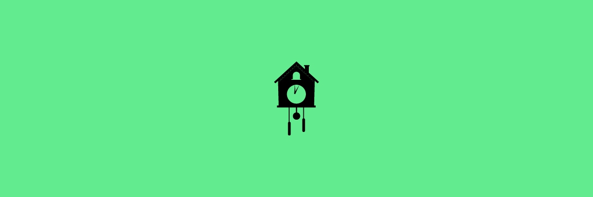 Clock icon on green background