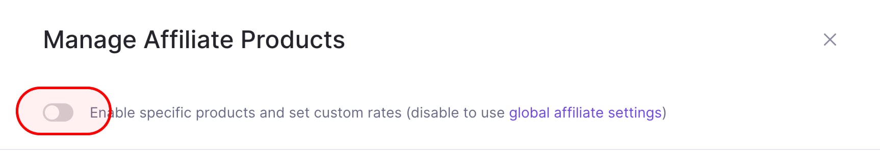 Checkbox to enable custom rates