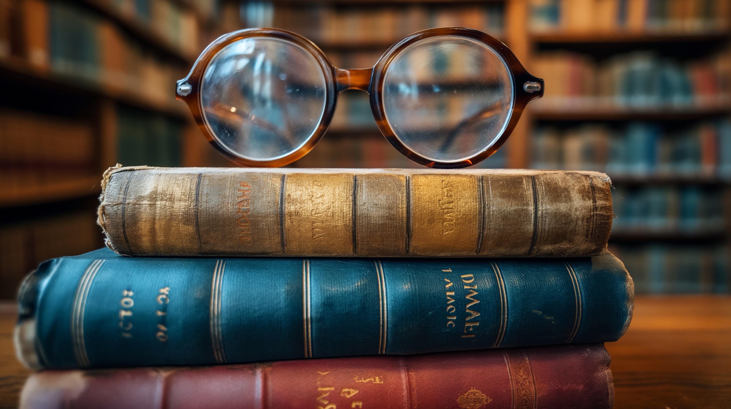 Glasses on book