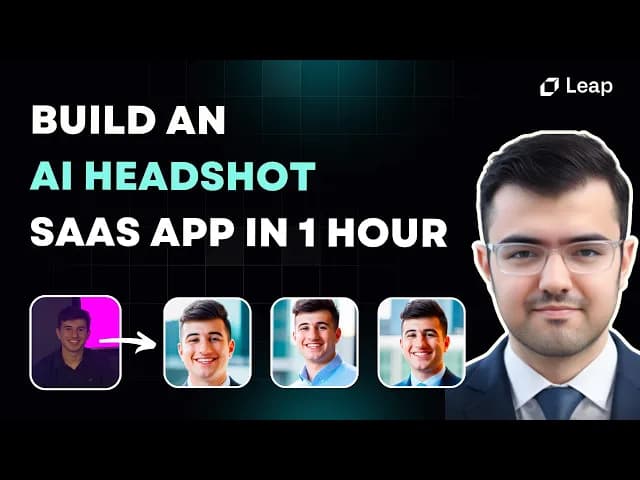 Youtube video Build an AI Headshot SaaS App in 1 Hour with Leap