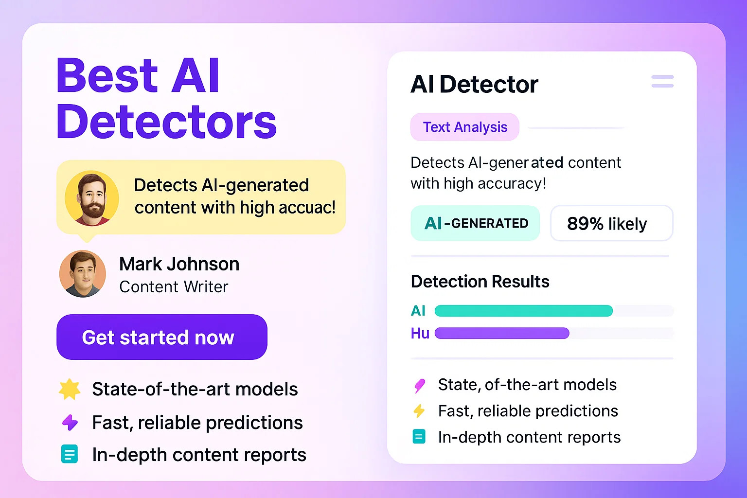 Screenshot collage of AI detector dashboards compared side by side