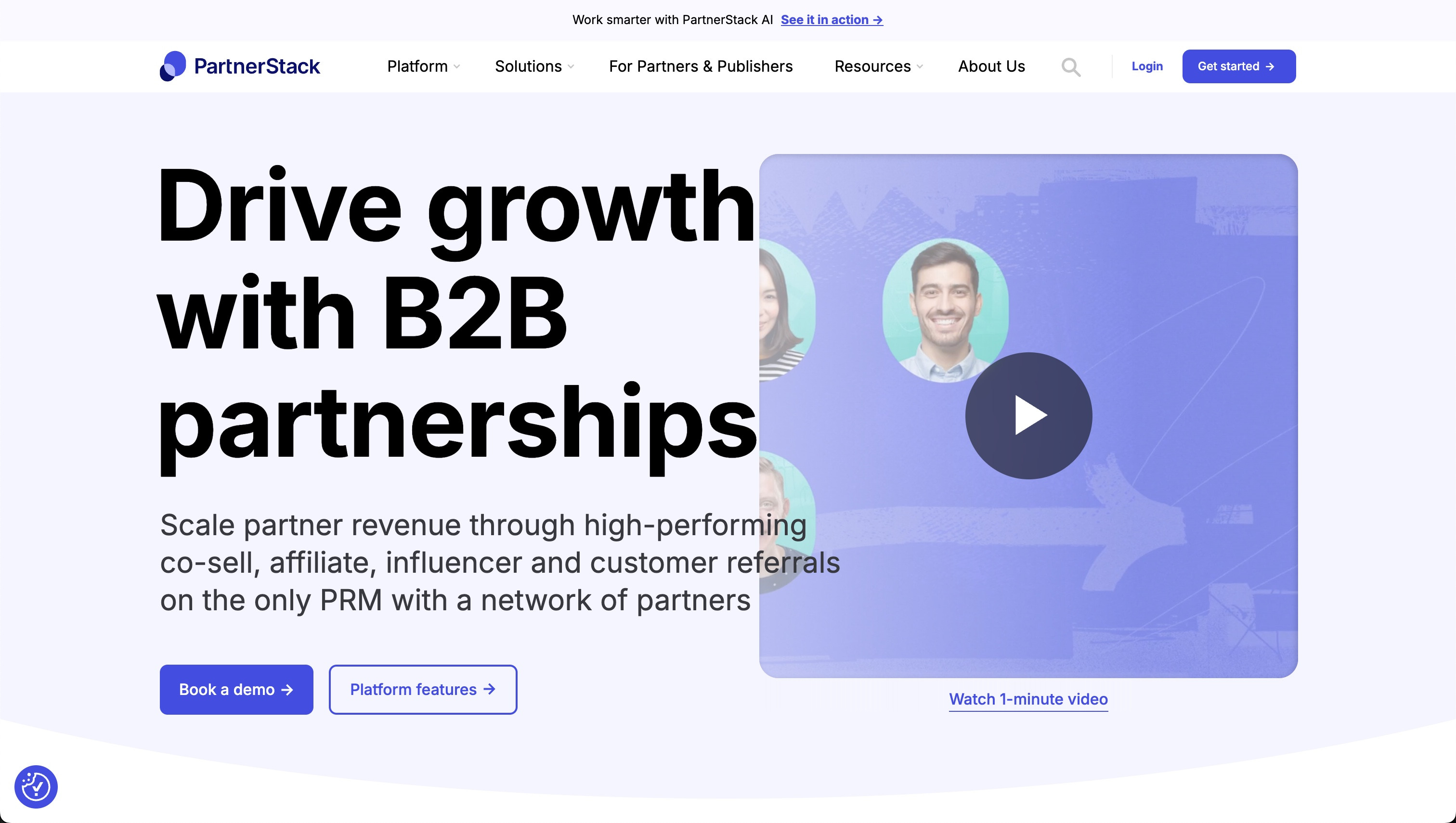 PartnerStack dashboard showing partner management and marketplace