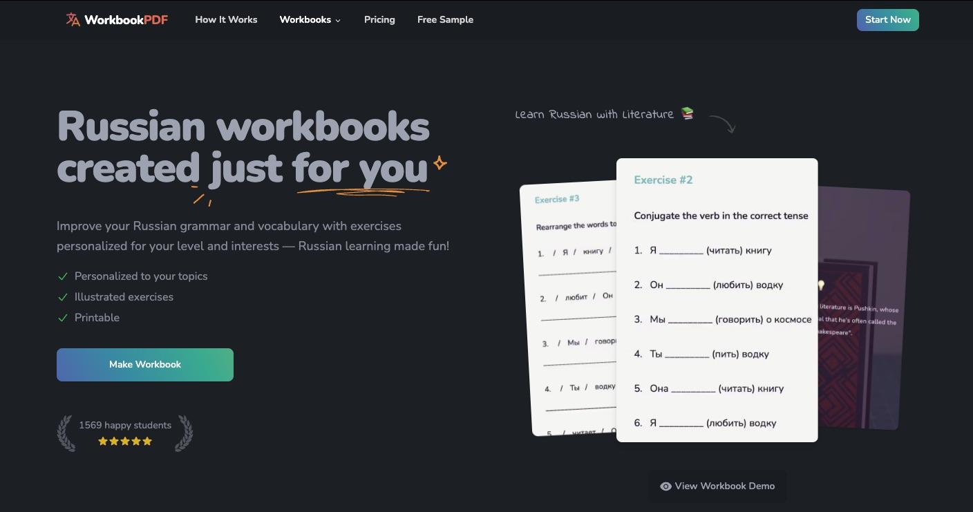 WorkbookPDF AI-Generated Russian Workbooks