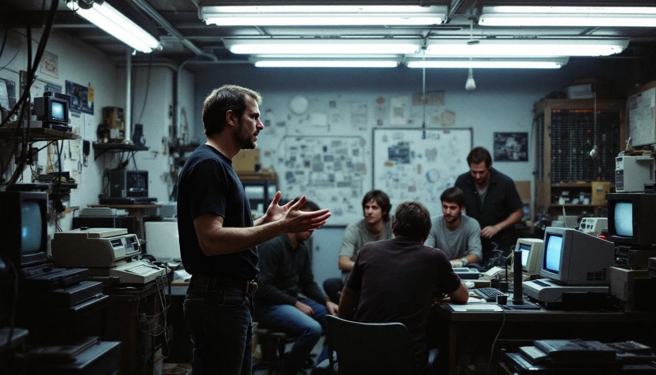 Steve Jobs in garage