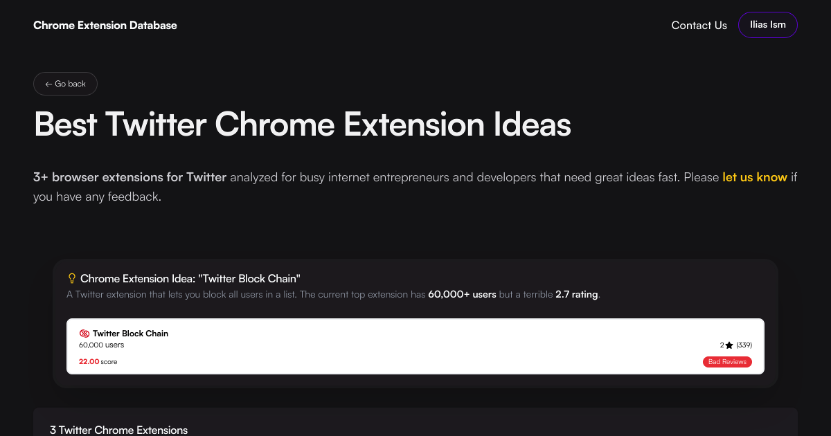 131 twitter Chrome Extension ideas